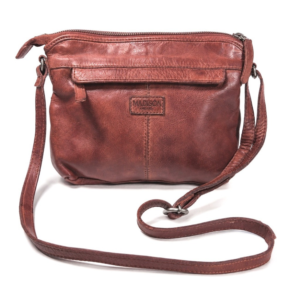 Vilenca Holland Crossbody Bag Small Cognac Brown Woven Leather Boho Purse Earthy